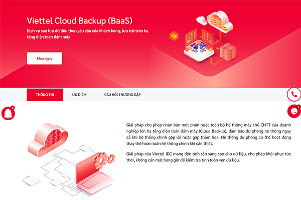 Tham khảo dịch vụ Cloud Backup với chuẩn mã hóa AES 256 tại Viettel IDC