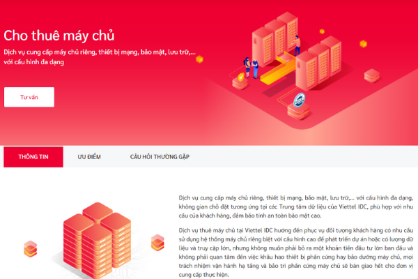 Dịch vụ cho thuê máy chủ tại Viettel IDC