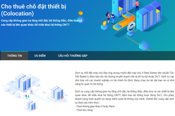 Dịch vụ cho thuê chỗ đặt máy chủ tại Viettel IDC