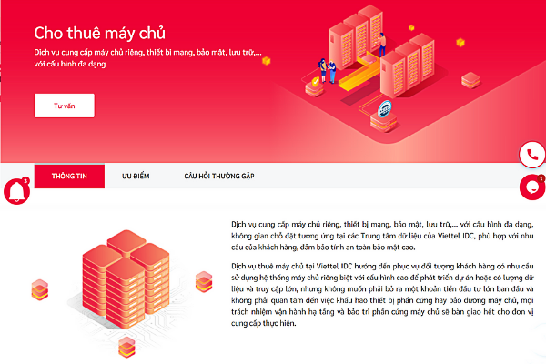 Tham khảo dịch vụ cho thuê máy chủ riêng tại Viettel IDC