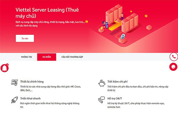 Những ưu điểm đáng chú ý khi thuê máy chủ riêng tại Viettel IDC