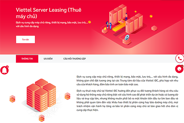 Tham khảo dịch vụ cho thuê máy chủ Server tại Viettel IDC