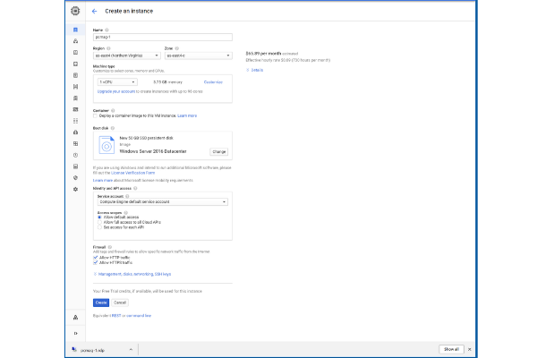 Thử nghiệm một cấu hình cụ thể trên Google Cloud Platform