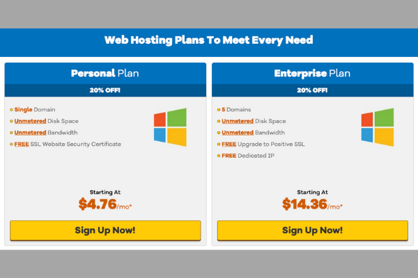 Bảng giá dịch vụ Host ASP.NET tại Hostgator