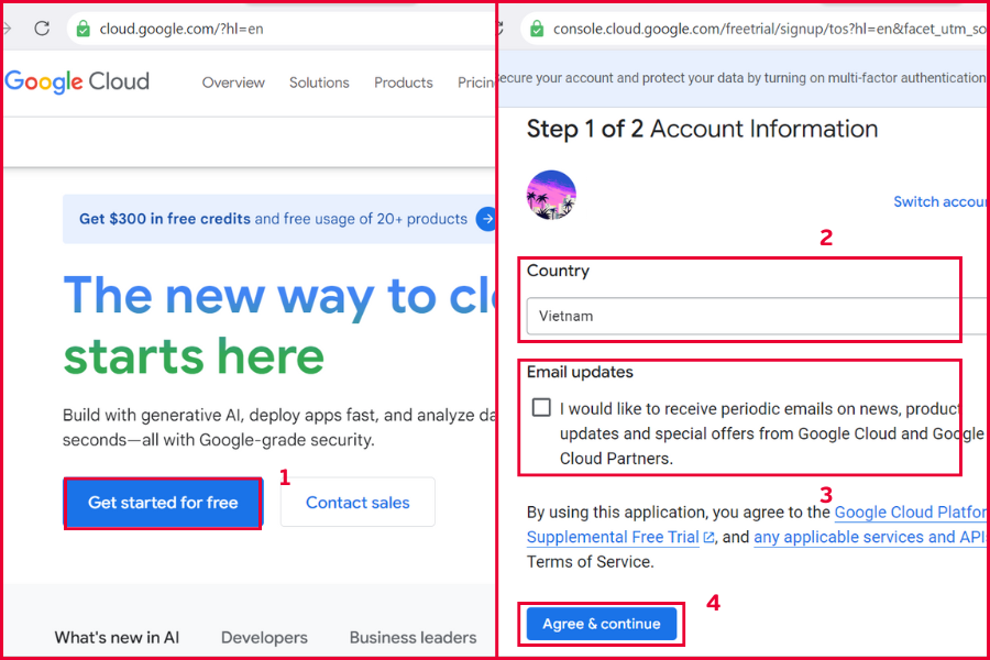 Hướng dẫn bắt đầu với Google Cloud Platform miễn phí